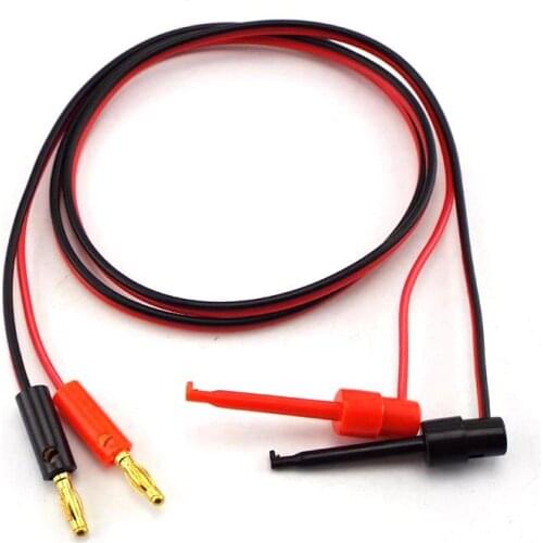 Multimeter Tools 4mm Banana Plug to Test Hook Clip Lead Cable 1M(3.3Ft) Test Cable Equipment Connector Gold Plated