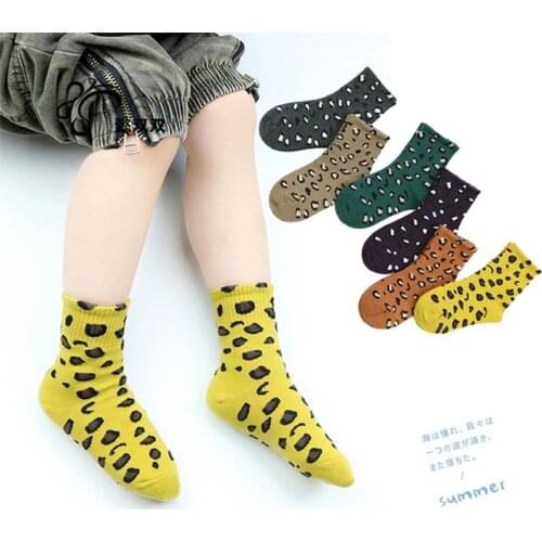 Baby Socks Set Family Look Outfit Women Leopard Socks Chic Sreet Casual Children Socks Autumn Baby Socks Cute Mujer Calcetines