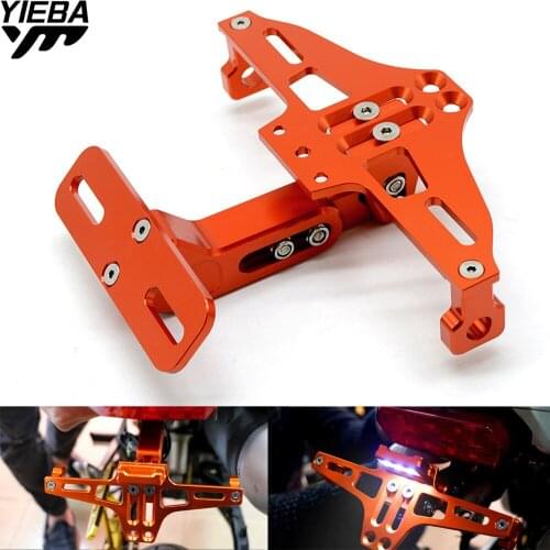 CNC Motorcycle License Plate Bracket Holder FOR 125 200 390 690 SMC 1290 HONDA KAWASAKI Z900 Z650 YAMAHA TMAX 530 500