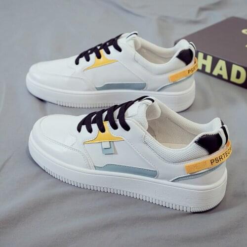 2021 Spring Autumn White Leather Sneakers Boys Sport Vulcanized Shoes Men Comforthable Spring Sneakers Mens Casual Shoes 39-44