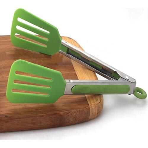 Kitchen Cooking Salad Serving BBQ Tongs Stainless Steel Handle Grilling Tool