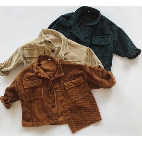 Autumn Winter Baby Boys Girls Jacket Coat Korean Style Kids Cardigan Jacket Long Sleeve Corduroy Baby Boys Girls Clothing