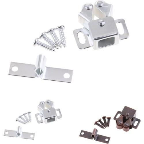 Cabinet Cupboard Furniture Door Magnetic Catch Stopper Roller Latch - Silver