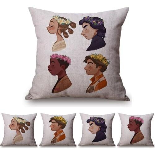 Cute Africa Boy Cushion Cover Throw Pillow Cover Beautiful Cartoon Girl Portrait Decoration Chlidren Kids Room Bedroom Gifts