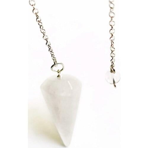 Natural Rock Clear Quartz Crystal Pendant Pendulum Divination Crystal Healing Dowsing Tool 12 Faceted Stone 1pc Wholesale