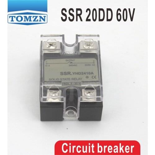 20DD SSR Control voltage 3~32VDC output 5~60VDC DC single phase DC solid state relay