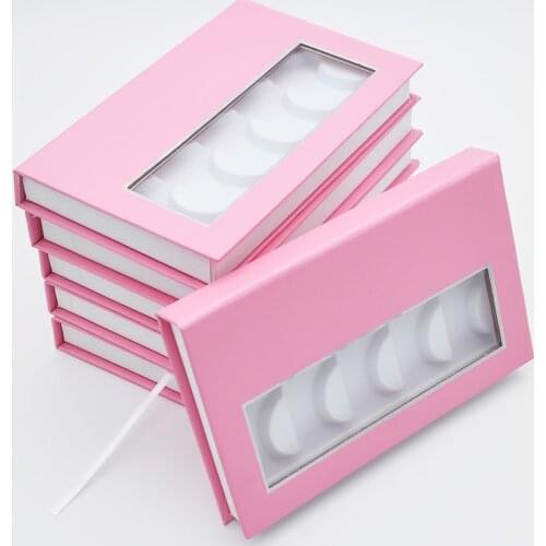 Wholesale 5pairs of false eyelash packaging box lash book custom your private logo fake 3d mink lashes strip packing case empty