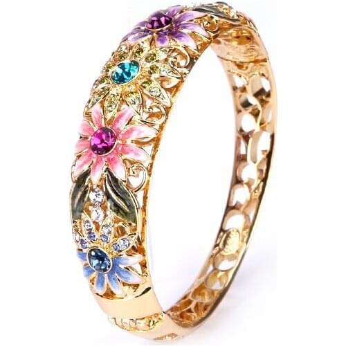 Gold plated bracelet national wind crystal act the role ofing is tasted, Japan and South Korea fashion accessories