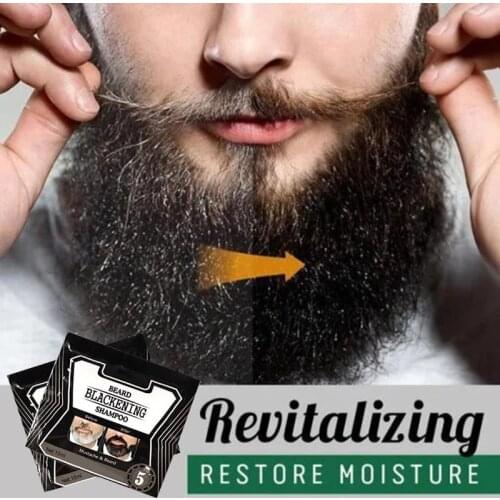 Professional Beard Blackening Shampoo 5 Minutes Qiuck Dye Mustache Coloring Conditioner Mens Beard Care Treatments Drop shipping