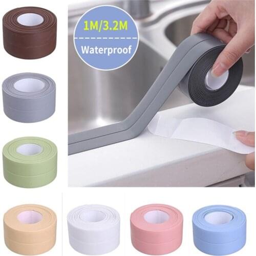 Self-Adhesive Kitchen Bathroom Sink Sticker Waterproof Anti-Moisture Oil-Proof PVC Ceramic Stickers Tape Wall Corner Sticker