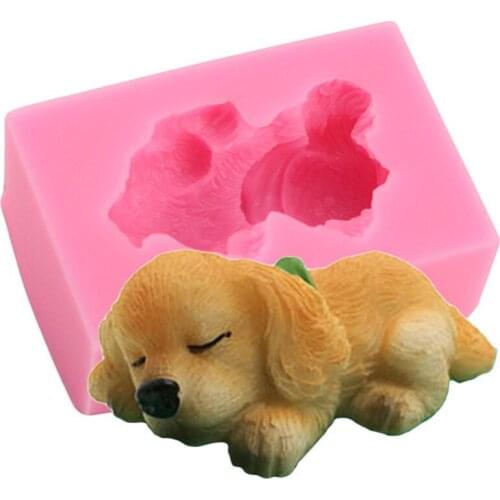 Dogs Shape Silicone Fondant Cake Decorating Mold Handmade Soap Chocolate Polymer Clay Mould Animal Cake Mould DIY Baking Tool