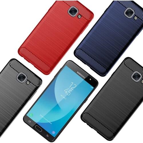 FERISING Case For Samsung Galaxy J7 Max Case Silicone TPU Bumper Shockproof Carbon Cover for Samsung Galaxy J7 On Max G615 G615F