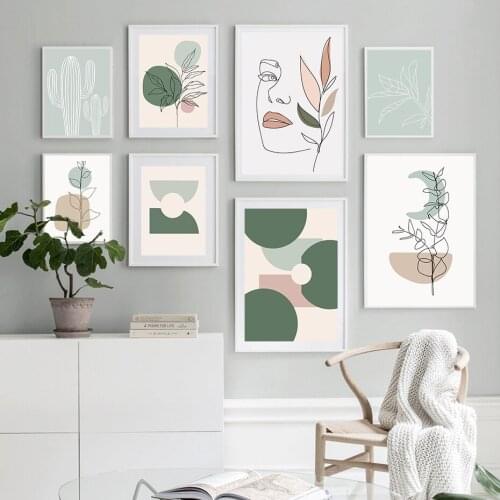 Nordic Canvas Line Drawing Botanical Paintings Abstract Geometry Art Prints Modern Living Room Minimalist Pictures Decor Posters