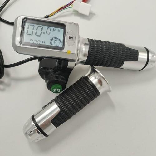 Speedometer/odometer+throttle/accelerator with lcd display 36v48v60v &cruise switch electric scooter bike MTB tricycle DIY part