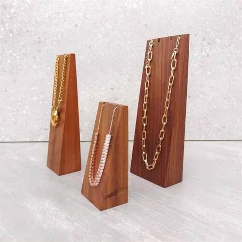 Black Walnut Wood Jewelry Storage Rack Necklace Display Bracket Ear Nail Holder Pallet Earring Display Frame Ring Display Rack