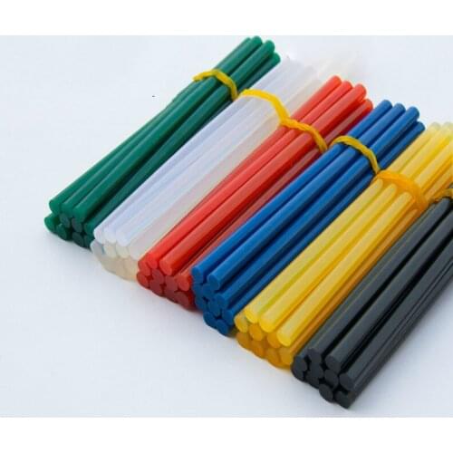 Six colors each 10 pcs Hot melt adhesive rod 7mm hot melt adhesive, silica gel glass melt adhesive glue stick color