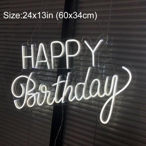 Custom LED Neon Sign Happy Birthday Suitable For Family & Friends Birthday Party At Home Restaurant Cafe Decor Neon Light