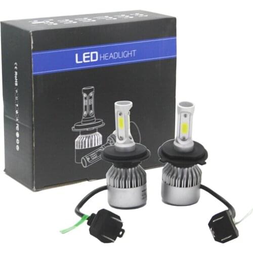 LED 4300K S2 H4 H7 H1 COB LED Headlight Bulbs H11 H13 12V 9005 9006 H3 9004 9007 9012 72W 8000LM Car LED lamp 3000K 8000K 6500K