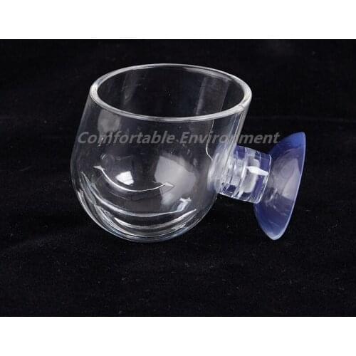 Creative Aquarium Fish Tank Fish Feeder Glass Plant Cup Red Worm Feeding Suction Cup Food Container Aquarium Accessories