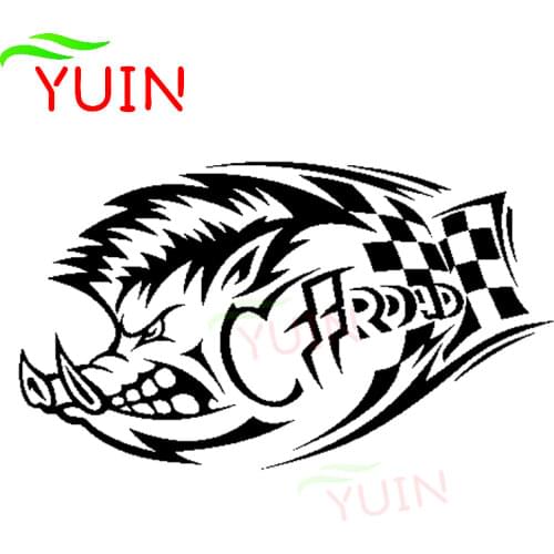 Creative Off-road Wild Boar Car Sticker Fashion Psyche Decal Personalized PVC Door Windshield Decoration Waterproof UV Decals