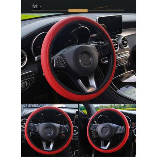 Universal Steering Wheel Cover 37- 38cm black and Red Steering Wheel Glove Soft Universal Car Steering Wheel Cover