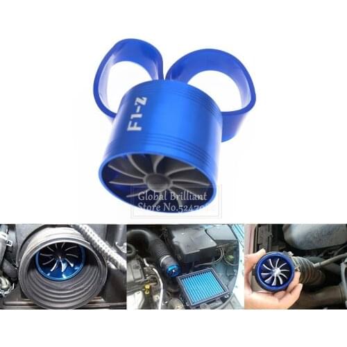 For F1-Z Aluminium Alloy Turbonator Gas Fuel Saver Supercharger Turbo Universal Fan Kit Tornado Auto Durable Air Intake Muffler