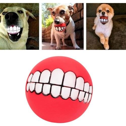 Vinyl Chew Sound Toy - Extremely Durable Natural Dog Toy Ball, Fetch Toy Collection Diameter 9cm - 4 Colors to Choose