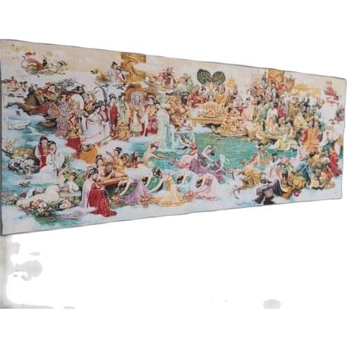 Thangka embroidery portrait religious Tibetan portrait Nepalese Buddhist temple brocade painting silk decoration