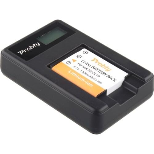 PROBTY 1x EN-EL19 EN EL19 Camera Battery + LCD USB Charger For Nikon S2500 S2600 S2700 S3100 S3200 S3300 S3500 S4100 S4150 S6500