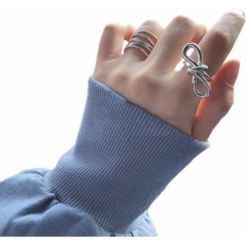 Popular Style Bowknot Open Size Ring For Women Silver Color Rings Jewelry Accessories Gifts Wholesale S-R803
