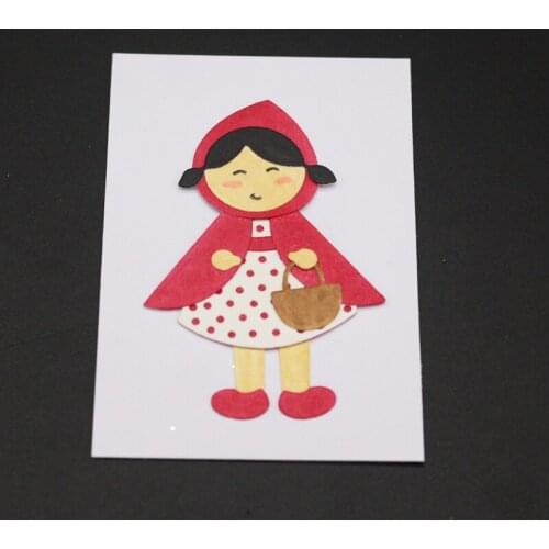ZhuoAng Red little girl Metal Cutting Mold DIY Scrapbook Album Decoration Supplies Clear Stamp DIY Paper Card
