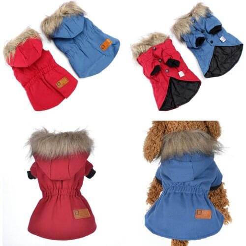 Pet Winter Coat Small Dog Clothes Jacket Outfit Cat Yorkshire Pomeranian Poodle Puppy Clothing Fur Collar Pet Costume Apparel