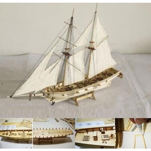 1:100 Scale Mini Wooden Sailboat Ship Kit Boat Toy Gift DIY Model Decoration excellent decorative item
