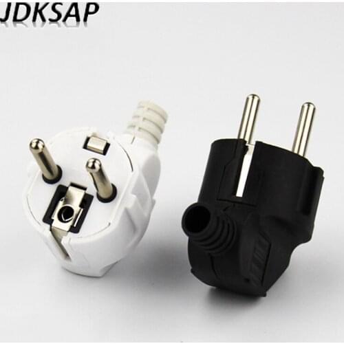 1PCS Eu AC Power Adapter Socket 16A 250V Connector Cable Electrical Plug White Black Male Converter Adaptor Detachable Plug