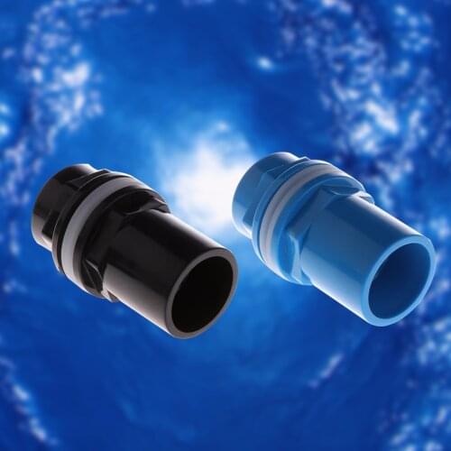 1PC Black/Blue Aquarium Joint Inlet Outlet Fitting Head Water Pipe Fitting Connector 20/25/32/40/50mm Fish Tank Supplies C42
