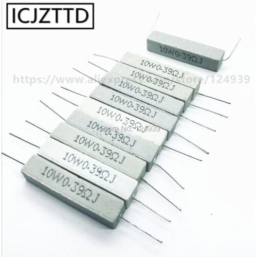 10pcs 10W 5% J Cement Res 0.05R 0.1R 0.15R 0.22R 0.25R 0.27R 0.33R 0.39R 0.47R 0.5R 0.68R 1R 1.2R 1R2 1.5R 1.8R 2R 2.2R 2.4R