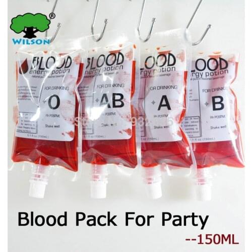 150 ML 20 PCS Spout Bag Blood Bag drink Fruit Blood Energy Potion Liquid For Halloween Party, Bar Supplies Children party diy