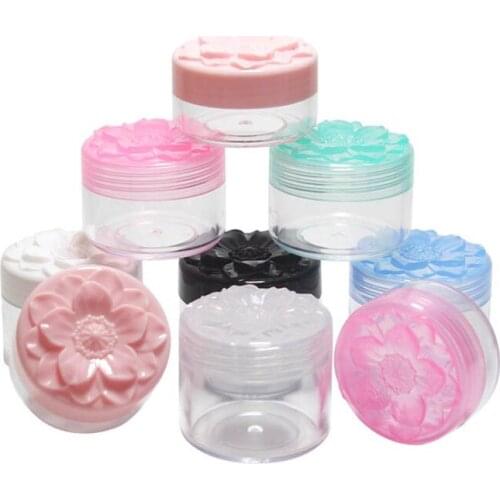 20pcs 50pcs 10g 15g 20g Plastic Empty Cosmetic Jar Pot Travel Portable Eyeshadow Makeup Face Cream Container Bottle Sample Pots