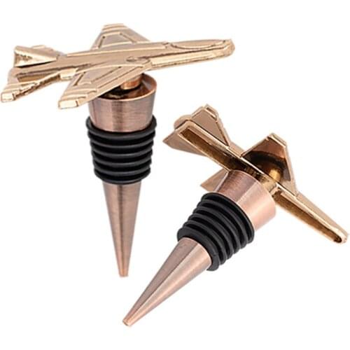 50pcs/lot airplane Wine Stopper plane Bottle Stopper Wine Cork Bottle Plug Gift Bar Wine Accessories