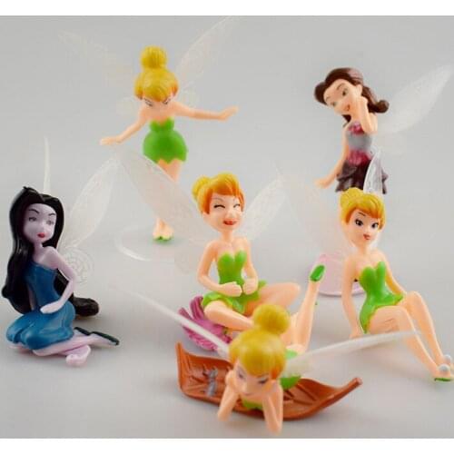 6pcs/Lot High Quality PVC Flower Angel Little Girls Adorable Princess Figures toy doll 10CM