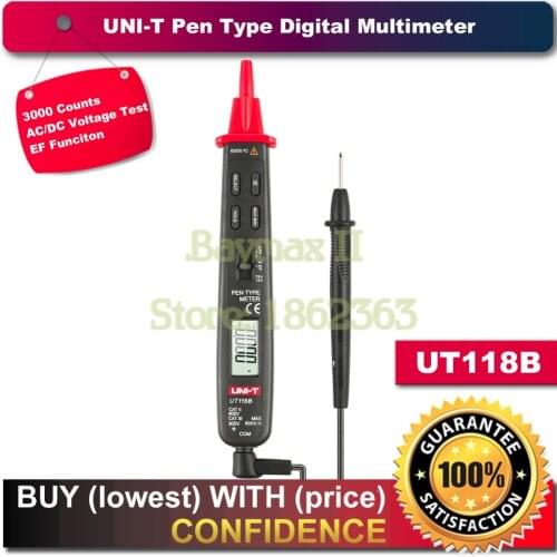 UNI-T UT118B 3000 Counts AC/DC Ef Function Pen Type Digital Multimeter with Capacitance Test