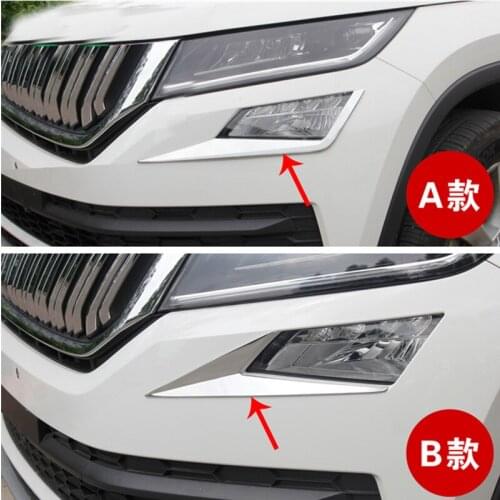 For Skoda Kodiaq Front Fog Lamp Decorative Frame Trim Car Styling Abs Accessories