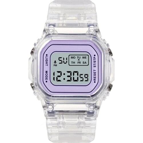 Electronic Watches for Women Men Rose Gold Silicone Strap Transparent Dress LED Digital Wristwatch Sport Clock Relogio Feminino