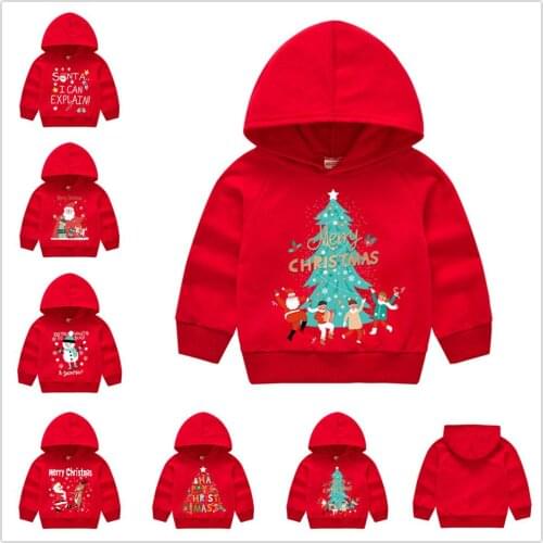 Christmas Tree Baby Boy Hoodies Sweater Clothes Girls Pullover Sweatshirts Tops Cotton Toddler Outfit Kids Jersey 12 3 4 6 Years