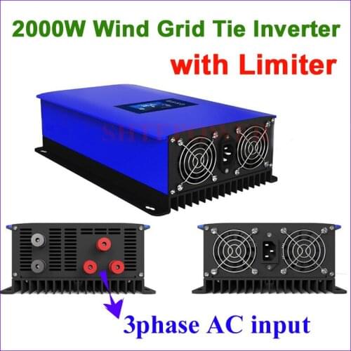 2000W Wind Power Grid Tie Inverter with Limiter /Dump Load Controller/Resistor for 3 Phase 48v wind turbine generator to AC 220v