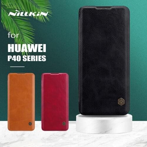 For Huawei P40 Pro Plus Case Nillkin Qin Flip Leather Case Luxury Soft Business Phone Case Slim Back Cover for Huawei P40 Pro