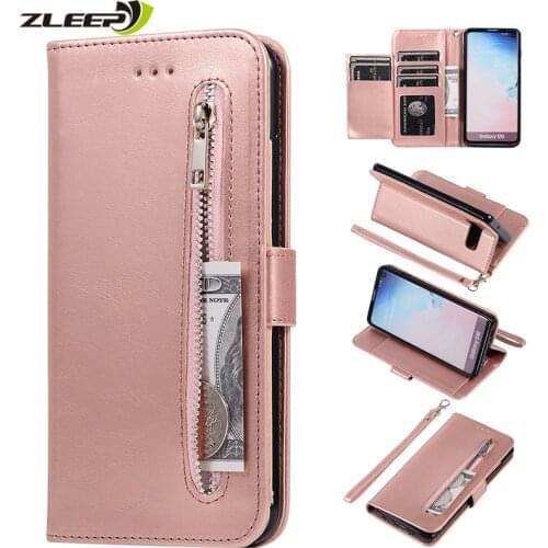 Leather Zipper A52 A72 Case For Samsung Galaxy S21 S20 FE S10 S9 S8 Plus S7 Note 8 9 10 20 Ultra A12 A32 A51 A71 A70 A50 Cover