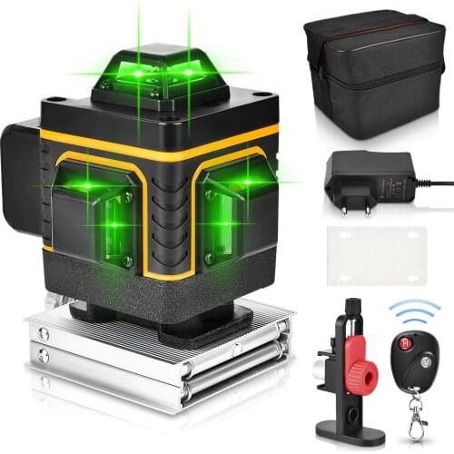 GOXAWEE 16 Lines Laser Level 4D Level Self-Leveling 360 Horizontal And Vertical Cross Super Powerful Green Laser Level