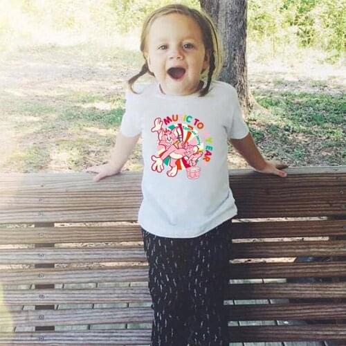 Summer T Shirts Cartoon Animals Baby Kids Boys Girls Children Cute Short Sleeve Summer Clothing Print Cat Mouse Toddler Tee Tops