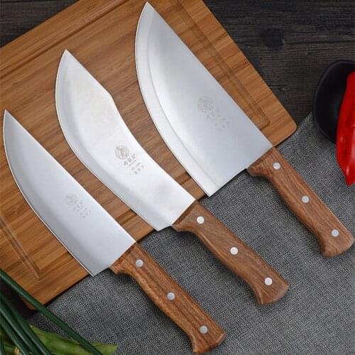 DENG Stainless Steel Professional Butcher Knives Set Slaghter House Slicing Meat Tool Cattle Sheep Pig Boning Knife Pork Cleaver